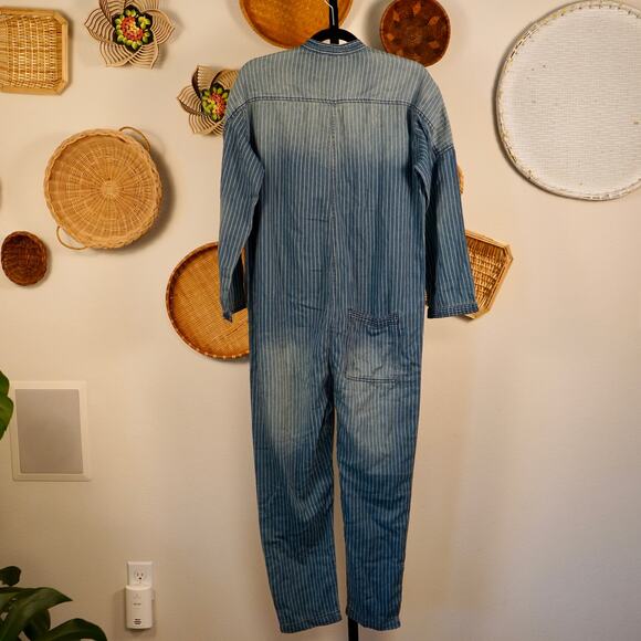 Free‎ People Sandrine Rose Kimono Jumpsuit Washed Stripe Womens Size Small - Picture 6 of 11